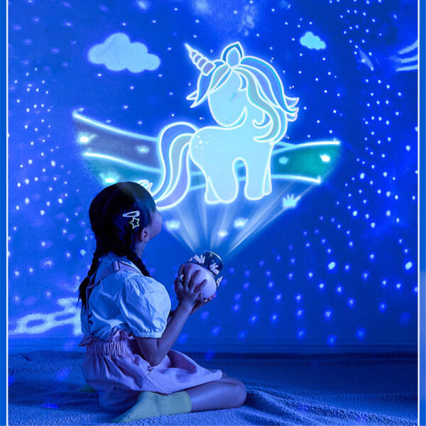 Night Light Projector Kids Nursery Children Room Space Rotation USB Rechargeable Led Night Lamp 12 Films Birthday Christmas Gift - Image 3